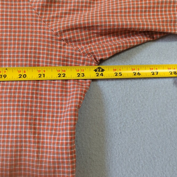 Ralph Lauren Long Sleeve Button Down Shirt Orange White Check Green Pony Size L - Picture 7 of 8